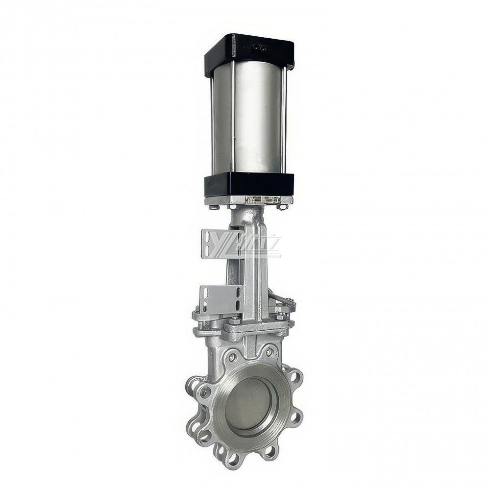 YOULI High Temperature ANSI 150LB Stainless Steel 304 316 JIS 10K 1.6mpa WCB Pneumatic Actuator Wafer Knife Gate Valve