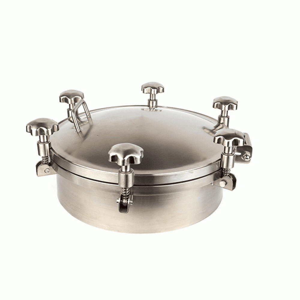 YOULI Hygienic Food Grade SS 304 316L Stainless Steel 0-6bar Cover Pressure Tanks Sanitary Round Outward Manhole Manway