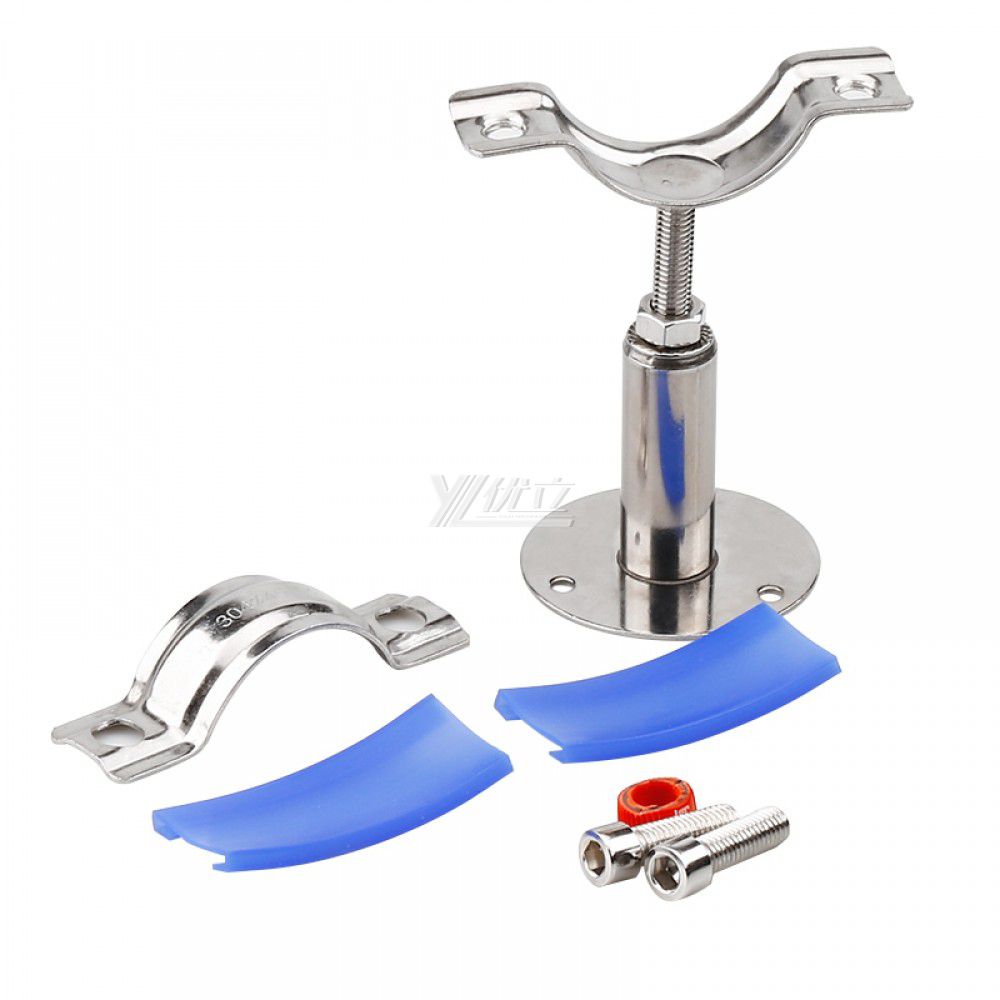 YOULI Sanitary Pipe Fittings Tube Hex Pipe Holder Stainless Steel 304 Regulate With Bracket Handle Welded Round Pipe Holder