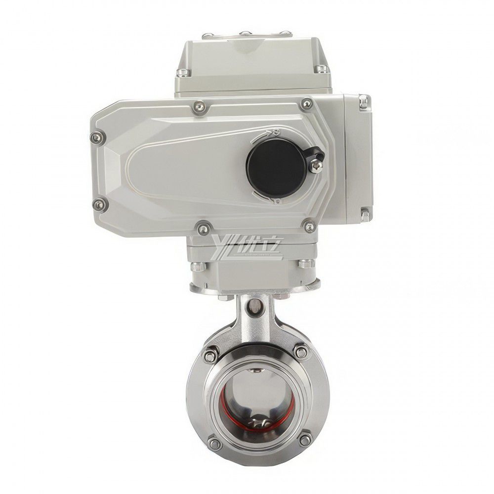 YOULI Hygienic Food Grade Stainless Steel 304 316L DC24V Sanitary Electric Tri Clamped Motorized butterfly Valve