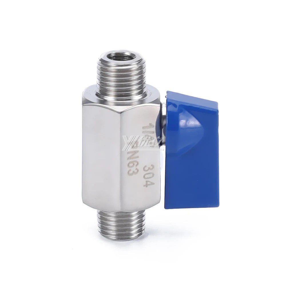 YOULI NPT BSP High Pressure 1000PSI PN63 304 316 1/4" 3/8" Stainless Steel Manual Miniature Mini Male Threaded Ball Valve