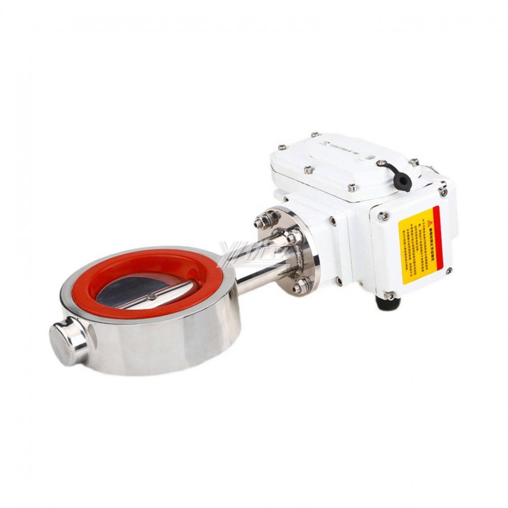YOULI Hygienic Food Grade Stainless Steel 3A/SMS/DIN 304 316L Motorized DC24V Sanitary Electric Wafer Butterfly Valve