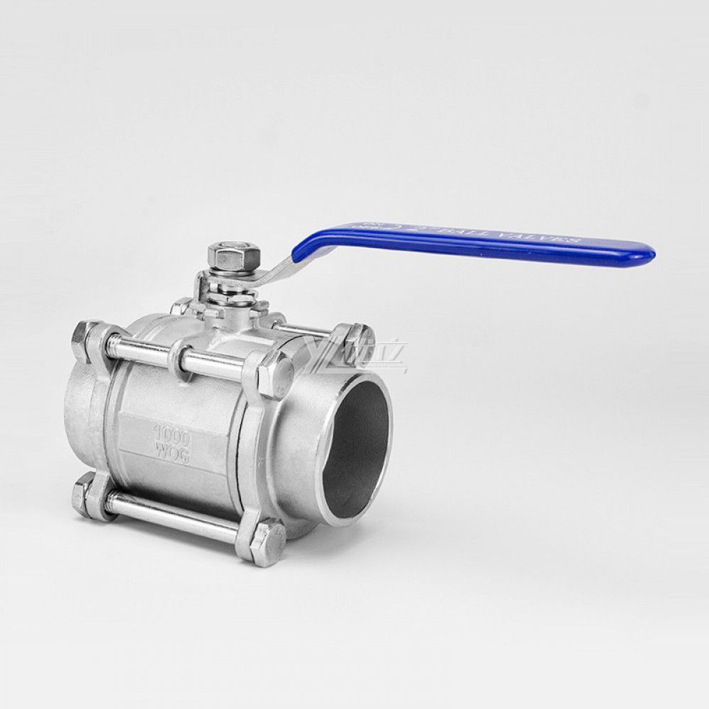 YOULI High temperature 1000WOG 300 degrees Celsius 1.6mpa 304 316 Metal seal manual 3PC double butt Welding Ball Valve