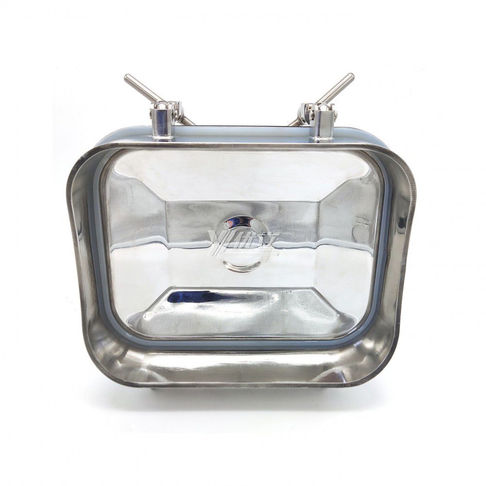YOULI Hygienic Food Grade SS 304 316L Stainless Steel Cover Pressure Tanks Sanitary Double Lock Rectangular Manhole Manway