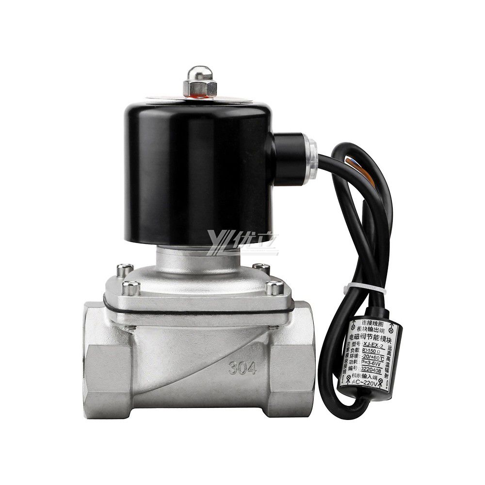 YOULI 2W Stainless Steel 304 316 Two Way Npt Bsp AC220V DC24V Normal Close Water Oil Gas Straight Female Thread Solenoid Valve