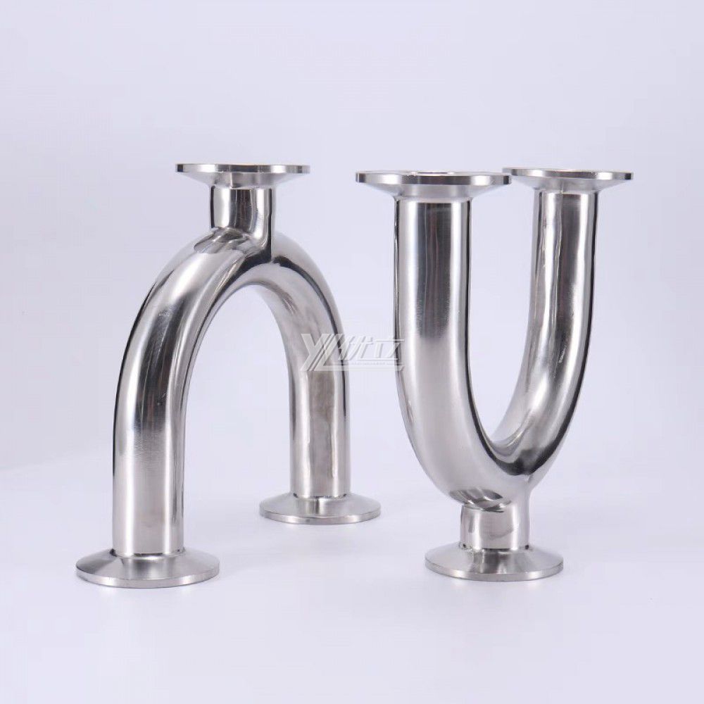YOULI Hygienic Food Grade Sanitary Stainless Steel 304 SS316L 3A SMS DIN ISO Pipe Fitting 3 Way Clamped U Elbow