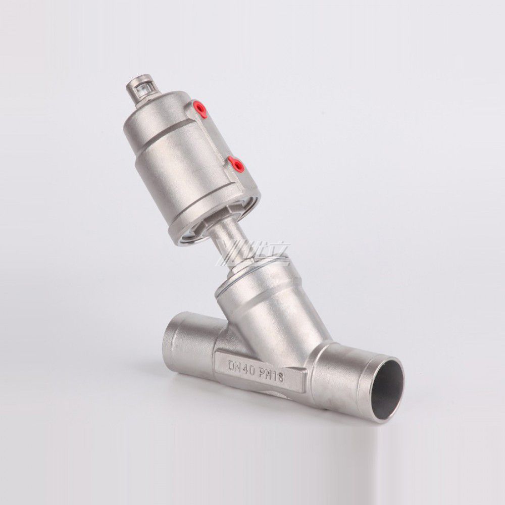 YOULI High Temperature Steam 1.6mpa 304 316  C Type Stainless Steel Head Pneumatic Butt Welded Angle Seat Valve