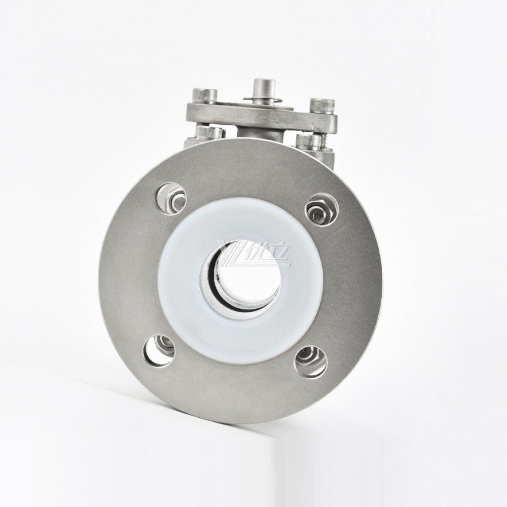 YOULI Stainless Steel ANSI 150LB 304 316 JIS 10K 1.6mpa Fluorine Lining F4 F46 PFA Manual Flanged Ball Valve