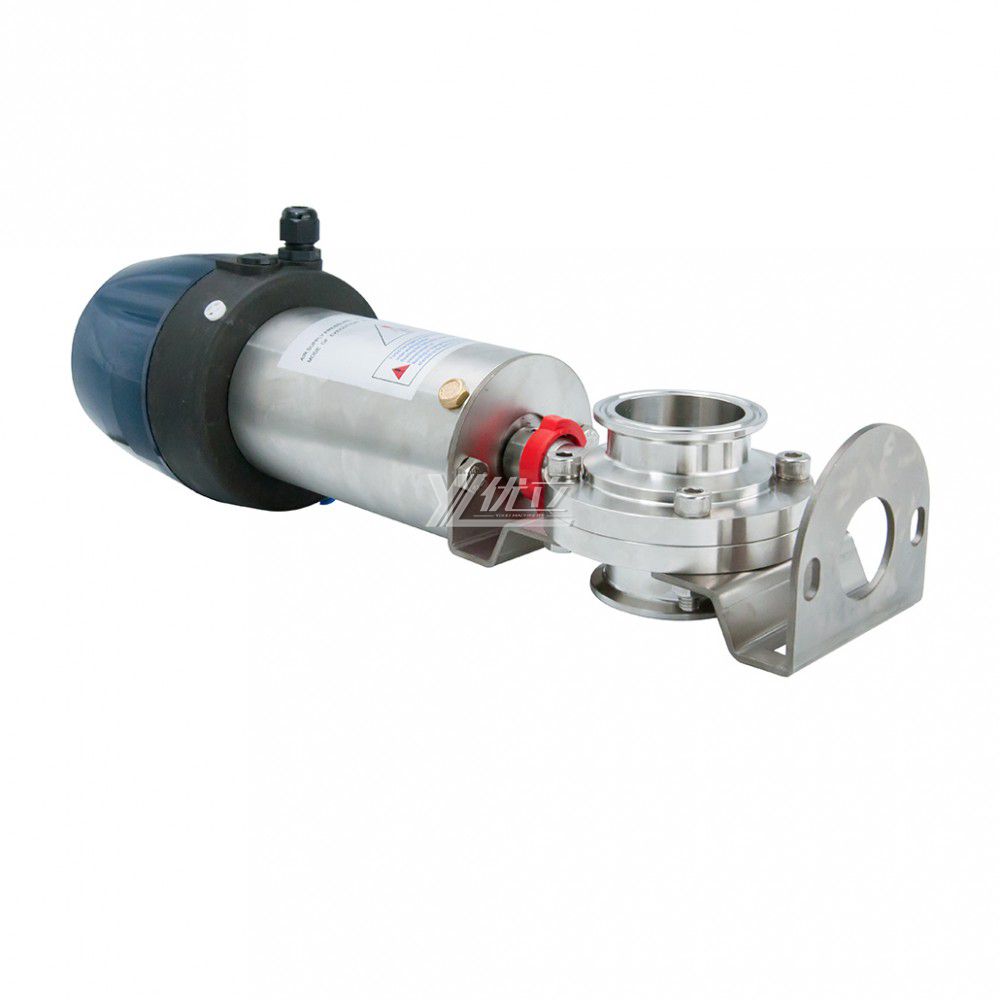 YOULI Hygienic Food Grade  Stainless Steel 3A/SMS/DIN 304 316 Silicon EPDM Sanitary Pneumatic Tri Clamped Butterfly Valve