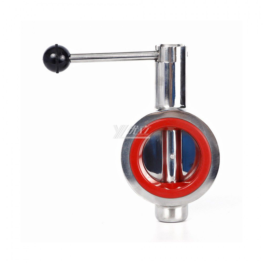 YOULI Hygienic Food Grade Stainless Steel 3A/SMS/DIN 304 316L Silicon Sanitary Manual Wafer Butterfly Valve