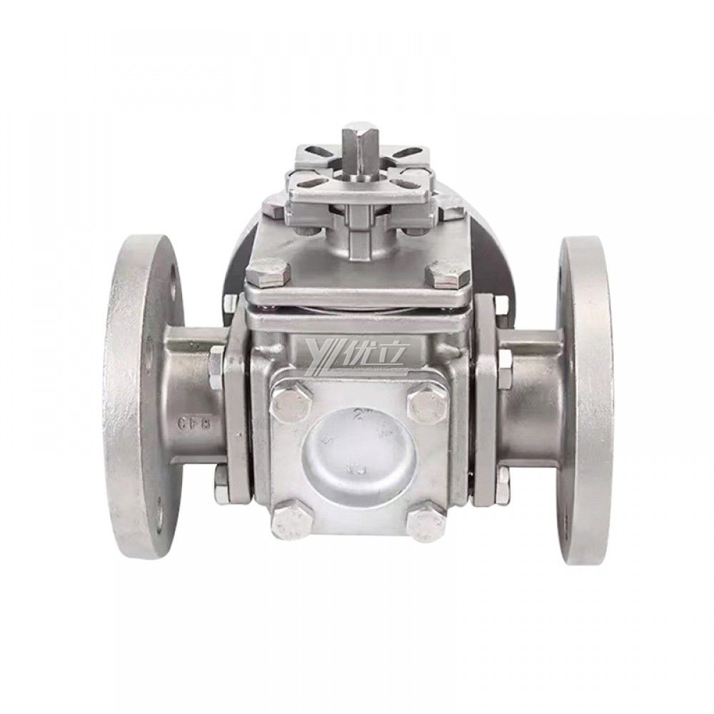 YOULI High Temperature ANSI 150LB 304 JIS 10K Stainless Steel 1.6mpa WCB Square Shape Flanged Three Way Ball Valve