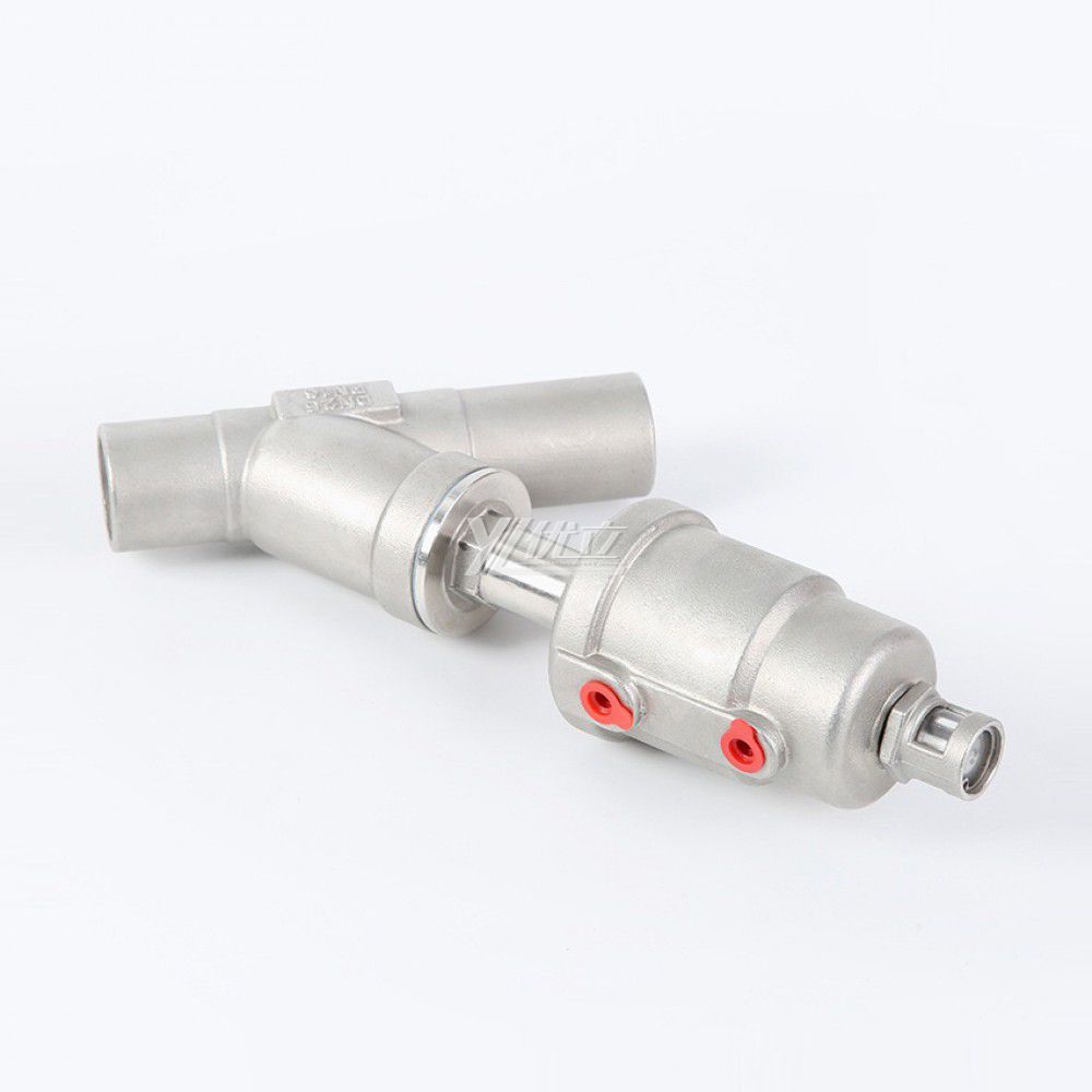 YOULI High Temperature Steam 1.6mpa 304 316  C Type Stainless Steel Head Pneumatic Butt Welded Angle Seat Valve