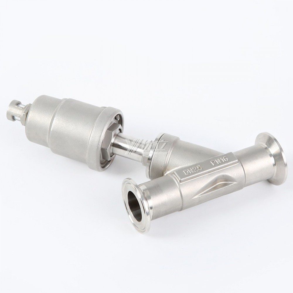 YOULI Premium High Temperature Steam 1.6mpa 304 316 Clamp 50.5mm Stainless Steel Head Pneumatic Tri-Clover Angle Seat Valve