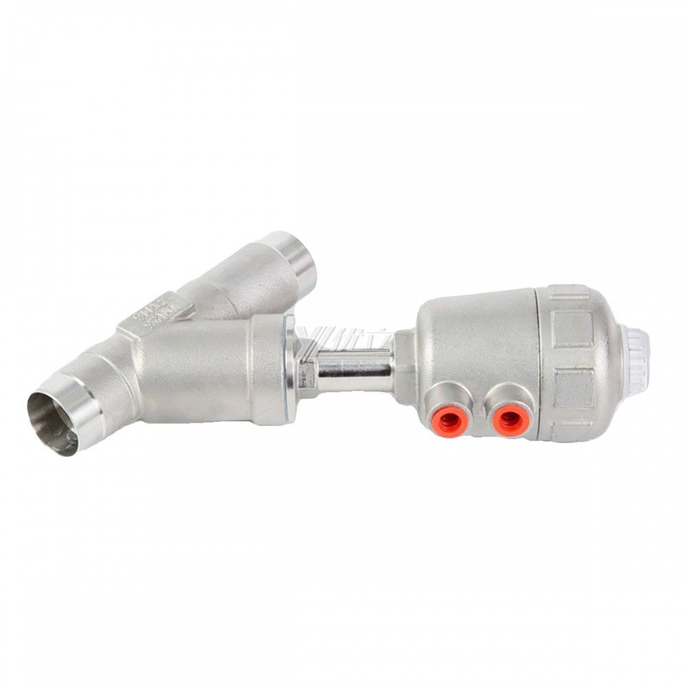 YOULI Stainless Steel High Temperature Water Gas Oil Steam 1.6mpa 304 316 Pneumatic Butt Welded Angle Seat Valve