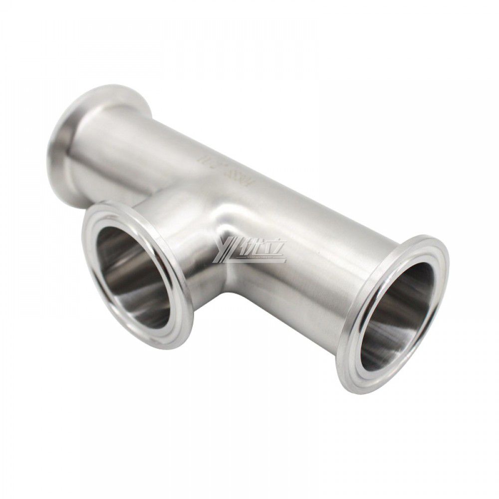 YOULI Hygienic Food Grade Sanitary Stainless Steel 304 SS316L Clamp Straight End Short Flat Equal Tee