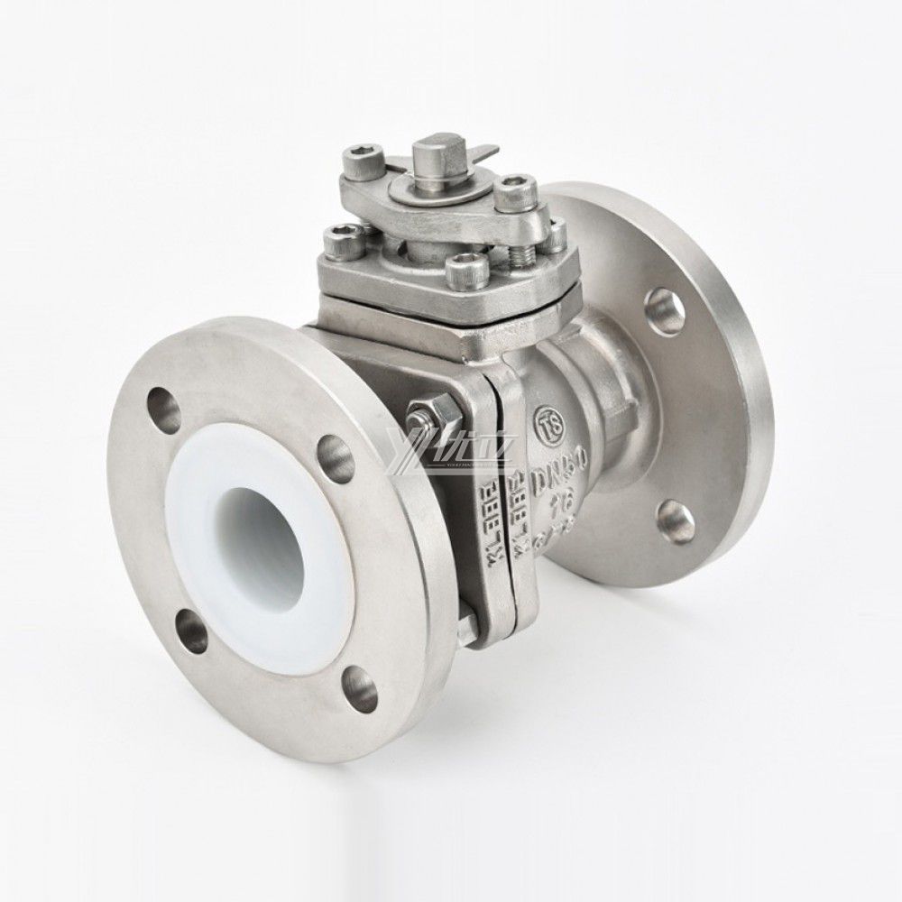 YOULI Stainless Steel ANSI 150LB 304 316 JIS 10K 1.6mpa Fluorine Lining F4 F46 PFA Manual Flanged Ball Valve