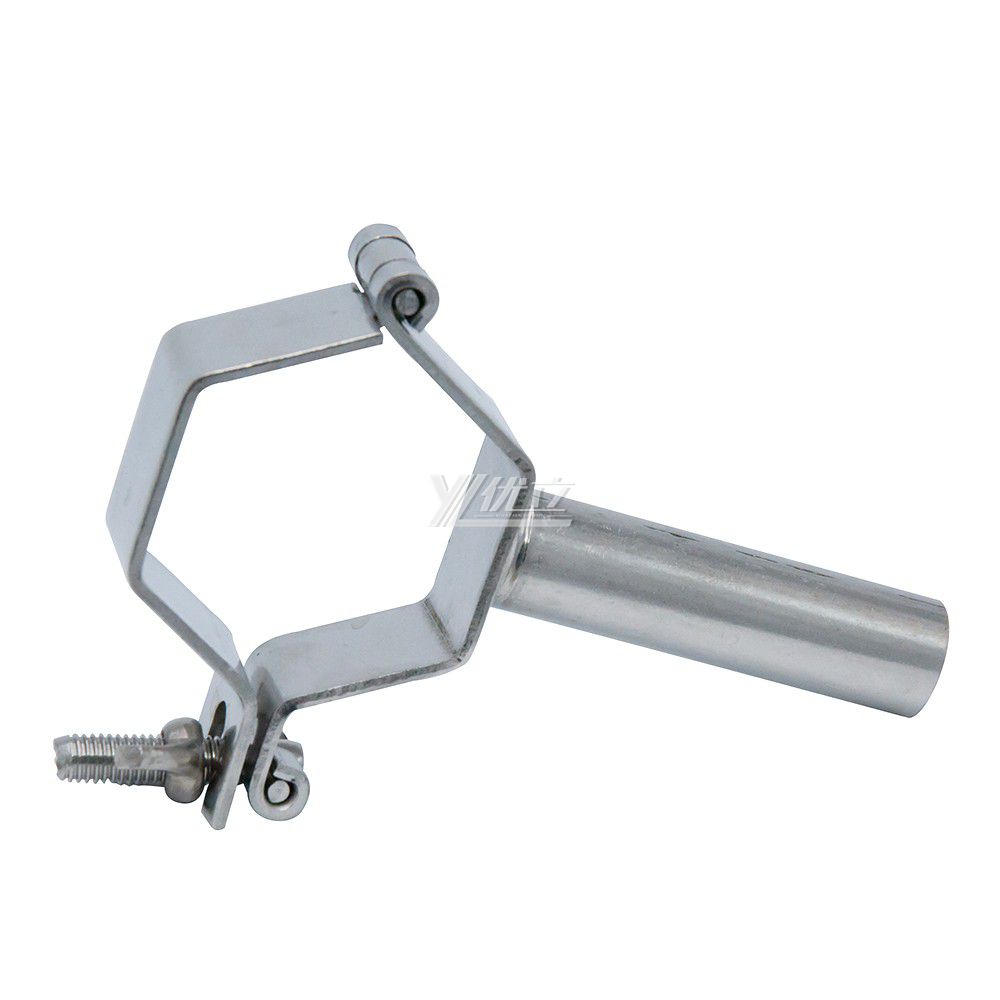 YOULI Sanitary Stainless Steel 304 Pipe Fittings Tri Clamp Tube Hex Pipe Holder With Handle Hexagon Pipe Holder