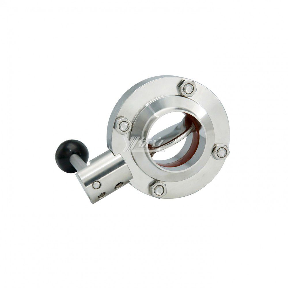 YOULI Best-in-Class Hygienic Food Grade Sanitary Stainless Steel 3A/SMS/DIN 304 316L Silicon Manual Butt Welded Butterfly Valve