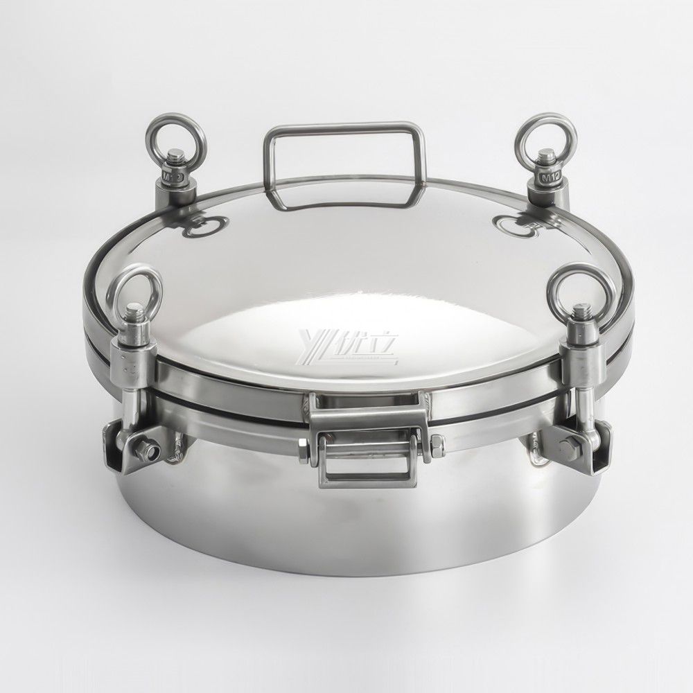YOULI Hygienic Food Grade SS 304 316L Stainless Steel 0-6bar Cover Pressure Tanks Sanitary Round Outward Manhole Manway