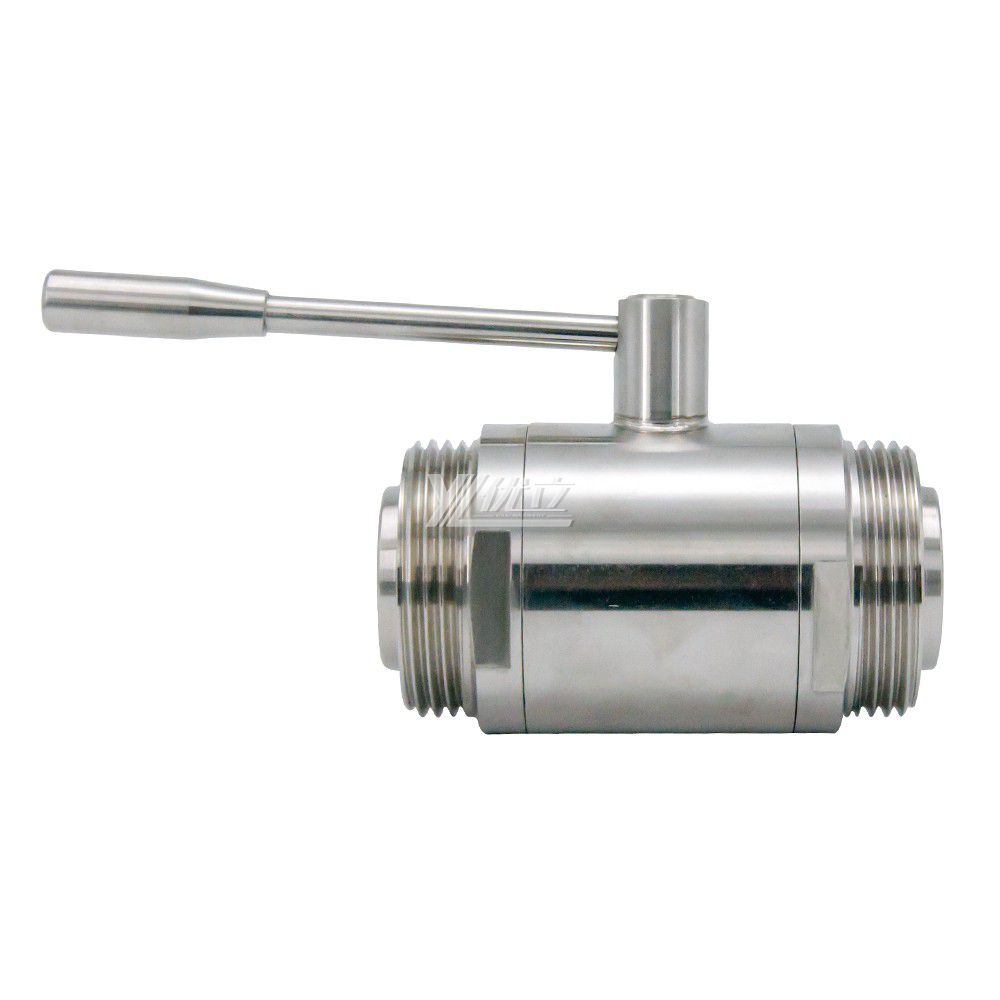 YOULI Hygienic Food Grade Sanitary Stainless Steel  304 316L Milk Drink  Manual Heavy Straight Two Way Male Threaded Ball Valve