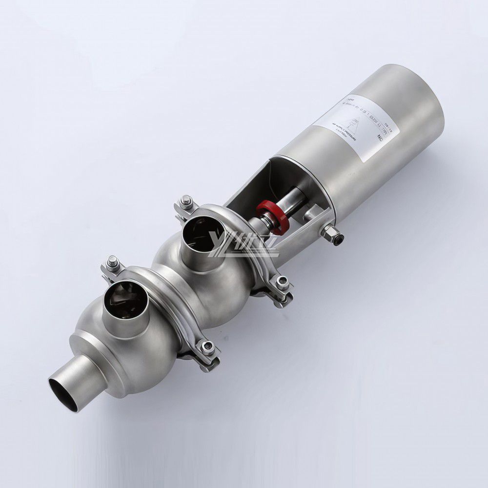 YOULI Hygienic Food Grade Sanitary Stainless Steel 304 316L Stop Pneumatic LL Type Butt Welded Divert Valve