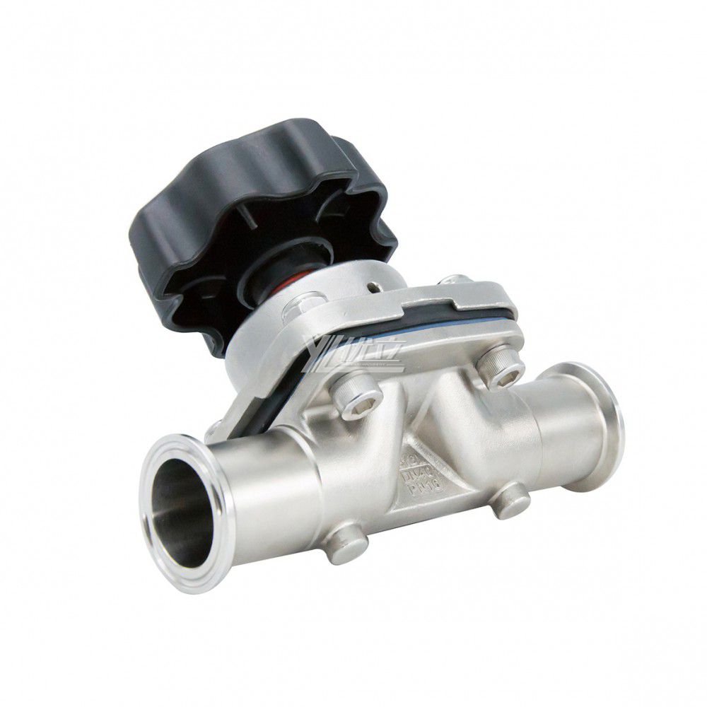 YOULI Hygienic Food Grade Sanitary Stainless Steel 316L Pharmaceutical Biological EPDM PTFE Manual Tri Clamped Diaphragm Valve