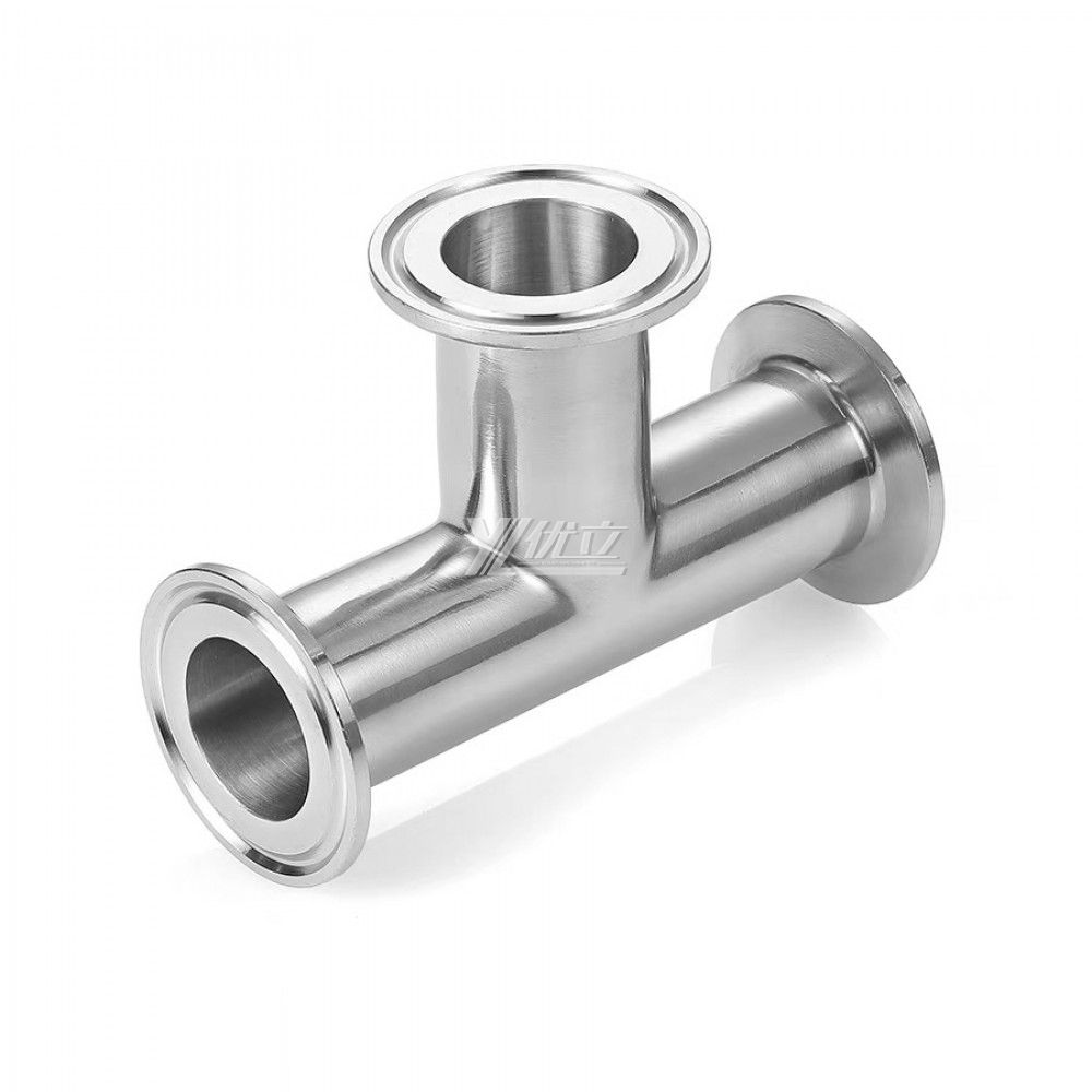 YOULI Hygienic Food Grade Sanitary Stainless Steel 304 SS316L 3A SMS DIN ISO Pipe Fitting Equal Clamped Tee