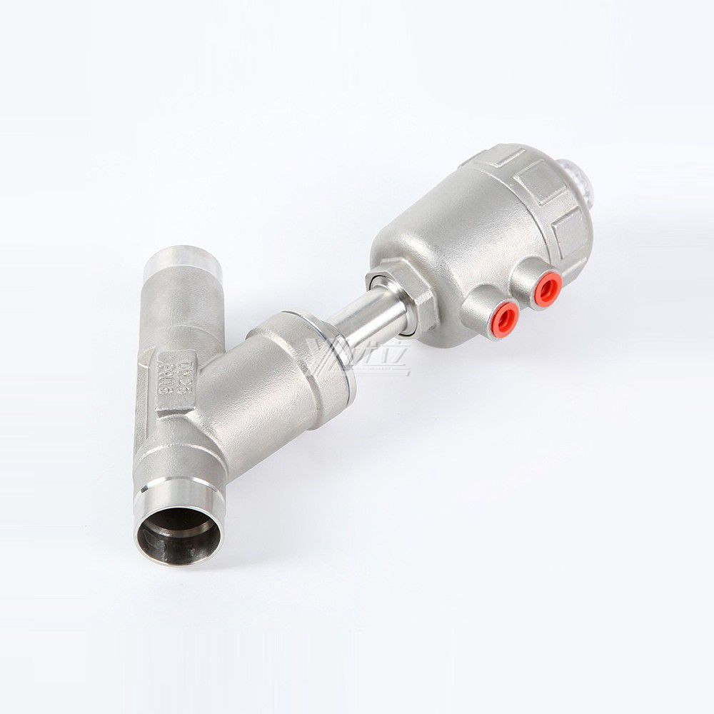 YOULI Stainless Steel High Temperature Water Gas Oil Steam 1.6mpa 304 316 Pneumatic Butt Welded Angle Seat Valve