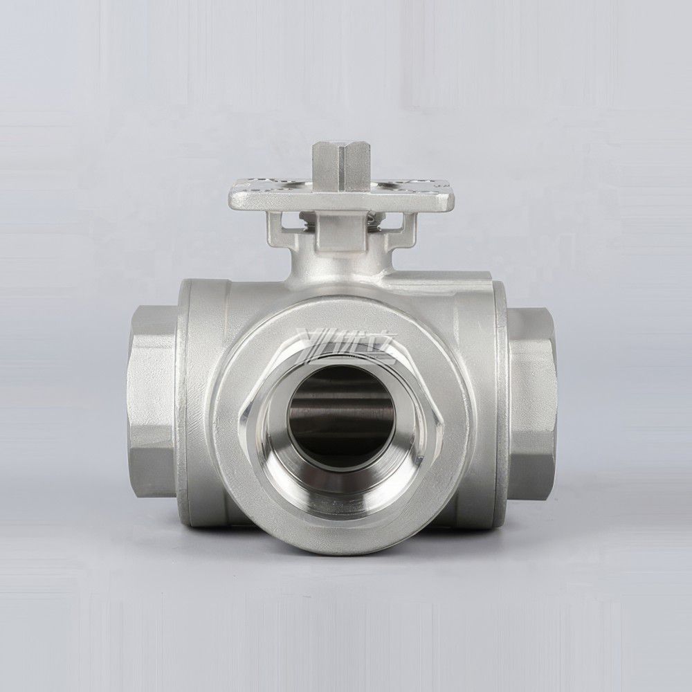 YOULI ISO 5211 NPT BSP 1.6mpa 1000WOG with Handle Lock 304 316 L-port Manual 3 Way Threaded Ball Valve