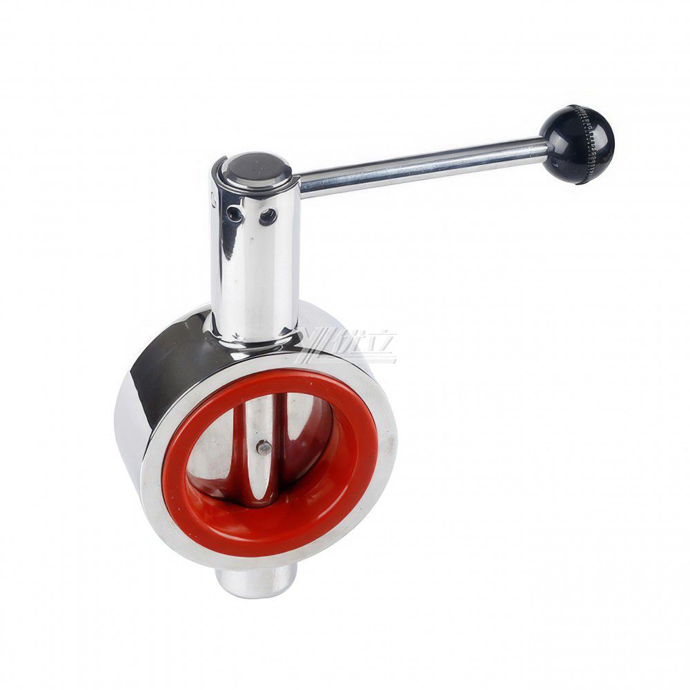 YOULI Hygienic Food Grade Stainless Steel 3A/SMS/DIN 304 316L Silicon Sanitary Manual Wafer Butterfly Valve