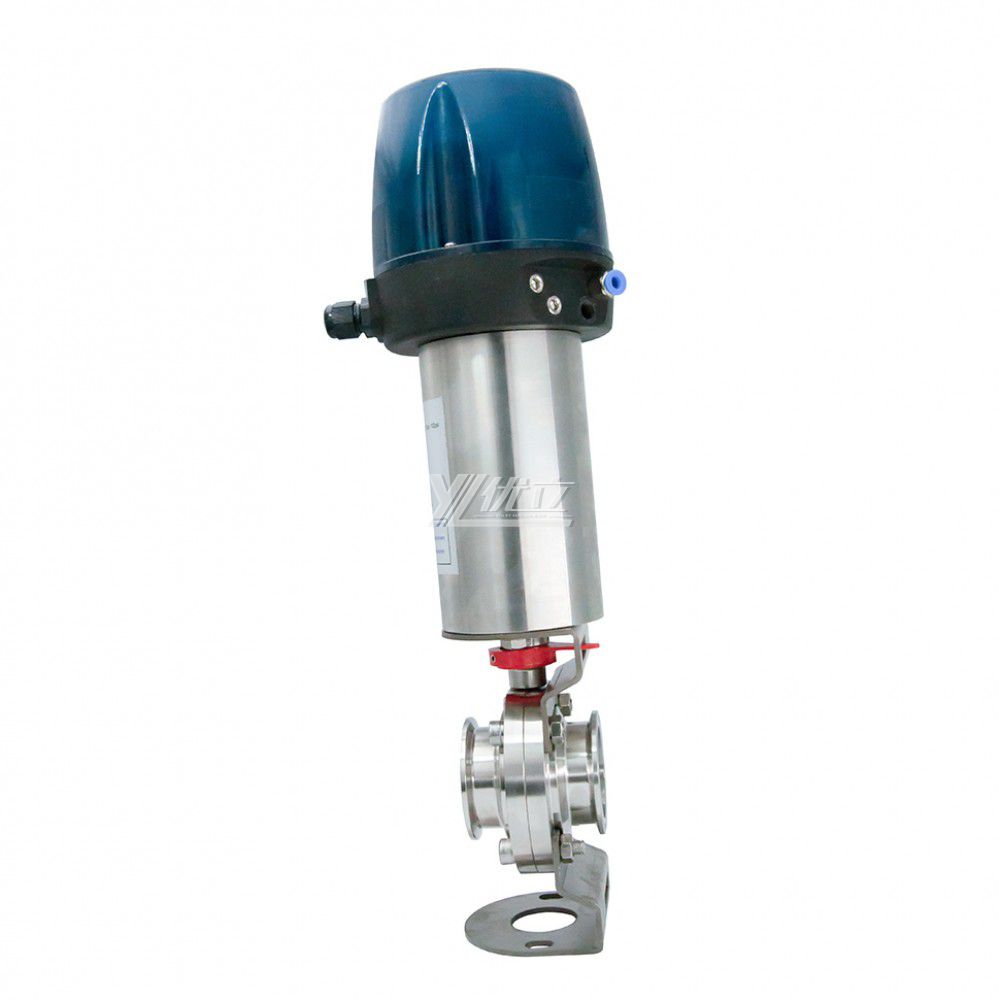 YOULI Hygienic Food Grade  Stainless Steel 3A/SMS/DIN 304 316 Silicon EPDM Sanitary Pneumatic Tri Clamped Butterfly Valve