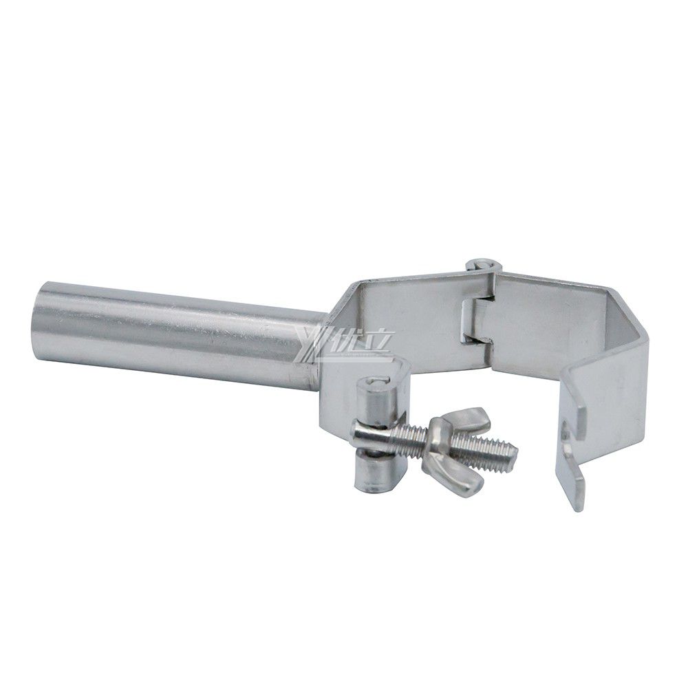YOULI Sanitary Stainless Steel 304 Pipe Fittings Tri Clamp Tube Hex Pipe Holder With Handle Hexagon Pipe Holder