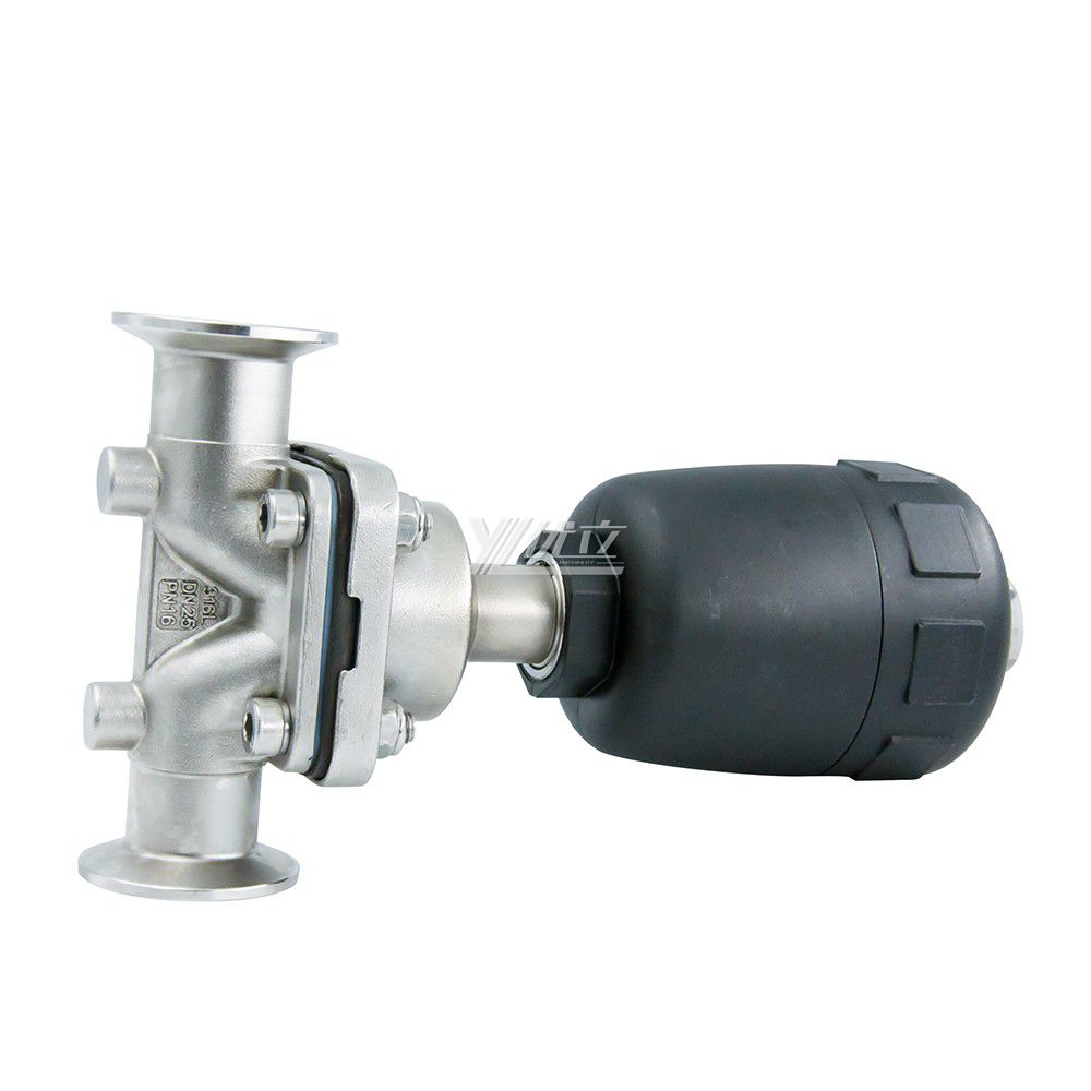 Stainless Steel 316L Tri Clamp Plastic Pneumatic Head Diaphragm Valve