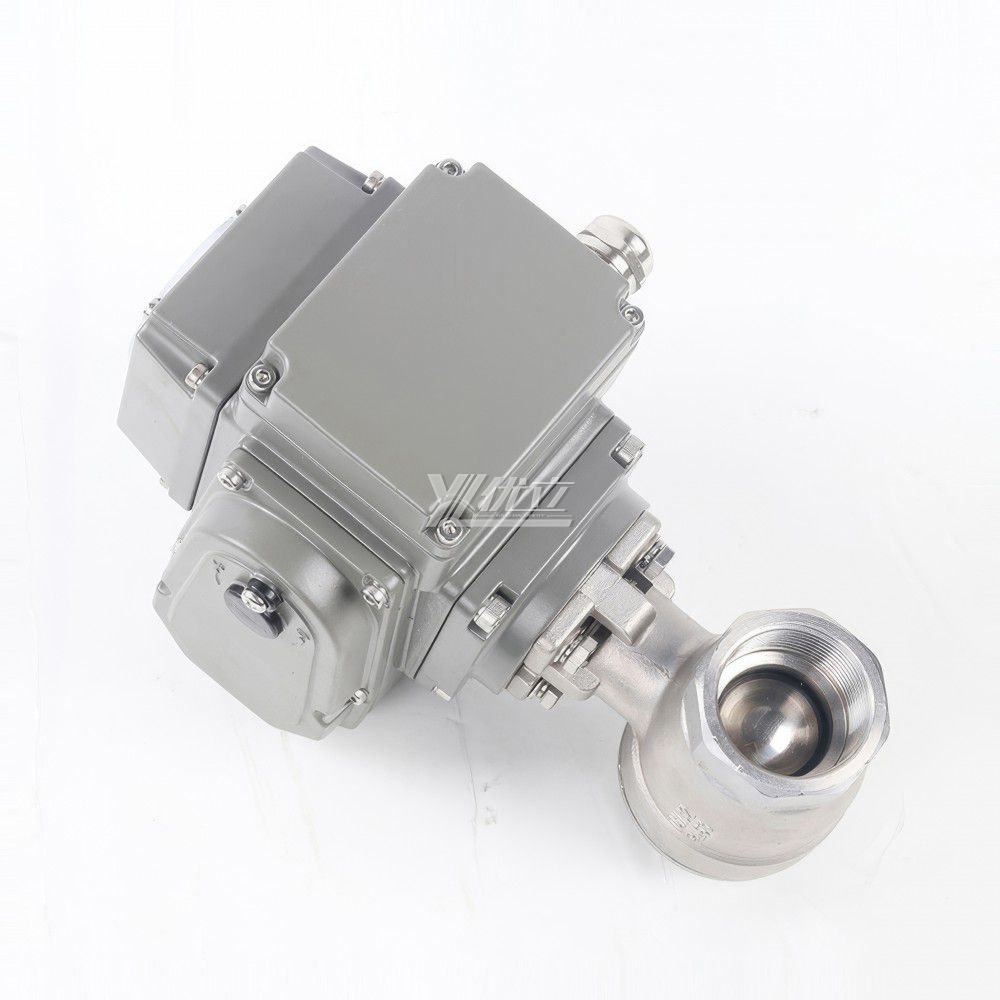 YOULI NPT BSP 1.6-10mpa High Temperature Stainless Steel 304 316 DC24V Motorized Electric Actuator 2 Piece Thread Ball Valve