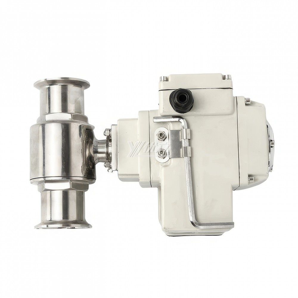 YOULI Hygienic Food Grade Sanitary Stainless Steel  304 316L Milk Drink Motorized AC220V Electric 2 Way Tr Clamped Ball Valve