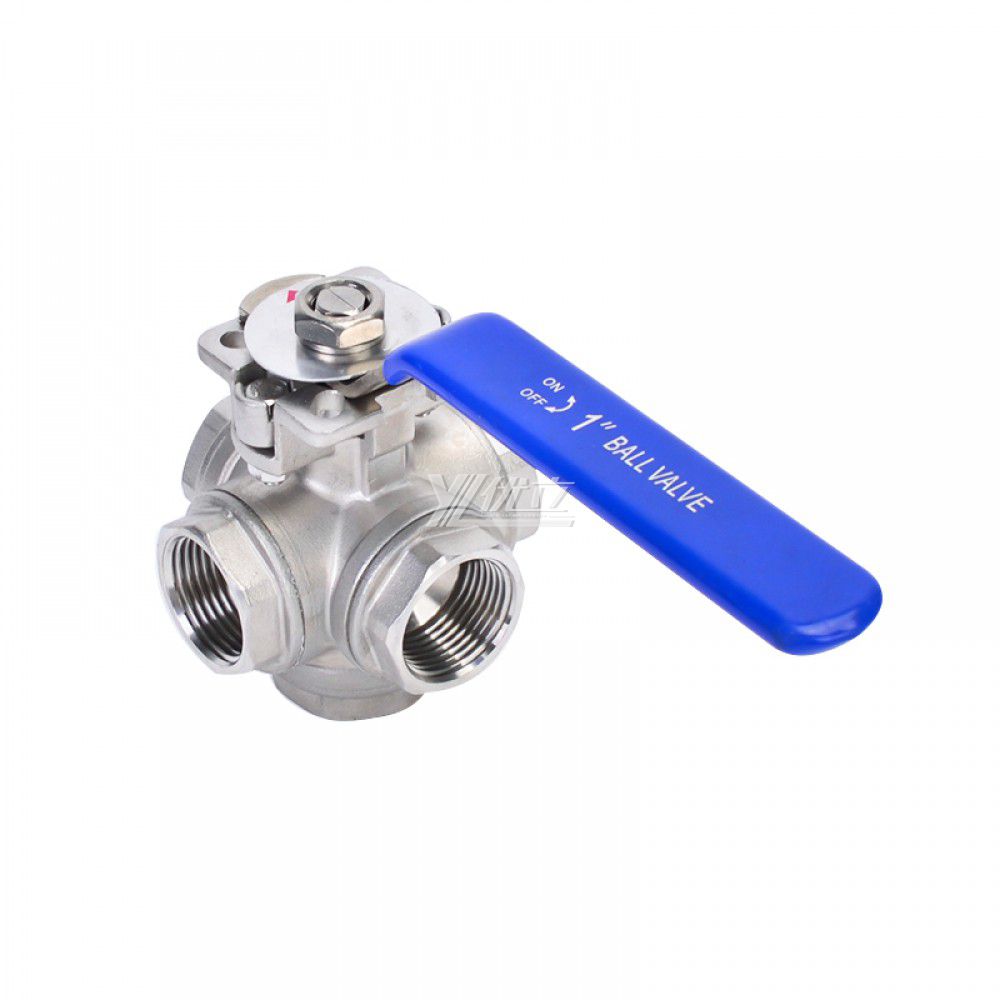 YOULI high quality High temperature ISO 5211 NPT BSP 1.6mpa 1000WOG stainless steel 304 316 5 way thread Ball Valve