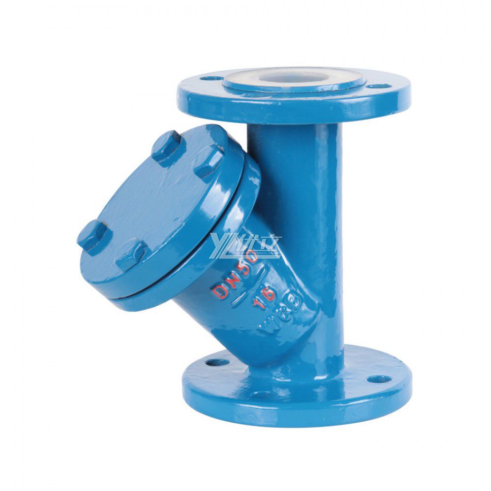 YOULI Stainless Steel Pipeline  304 316 WCB ANSI 150LB JIS 10K PN16 Fluorine Lined F46 PFA Y Type  Flange Strainer  Filter