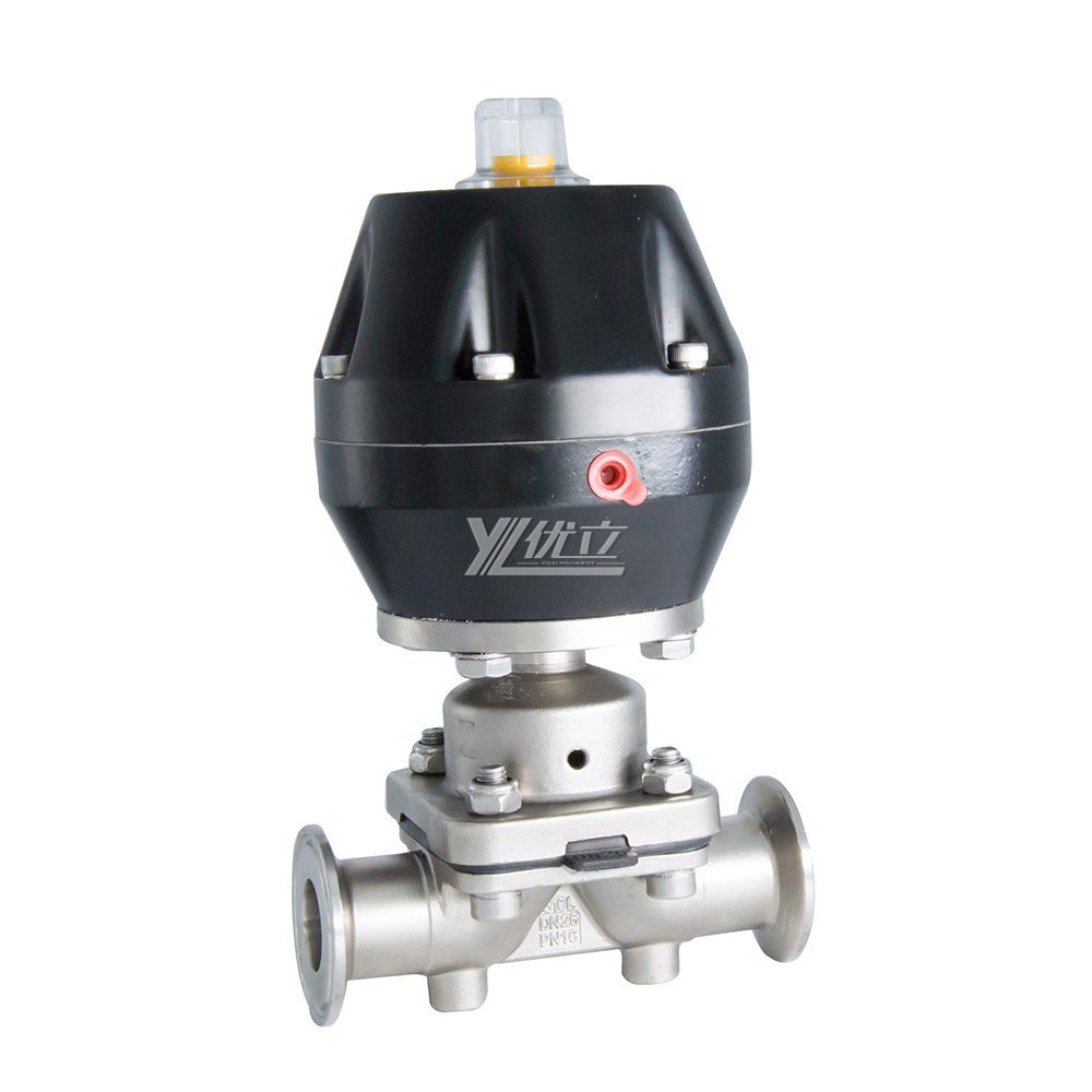 Stainless Steel SS316L Pneumatic Diaphragm Valve with Plastic Actuator