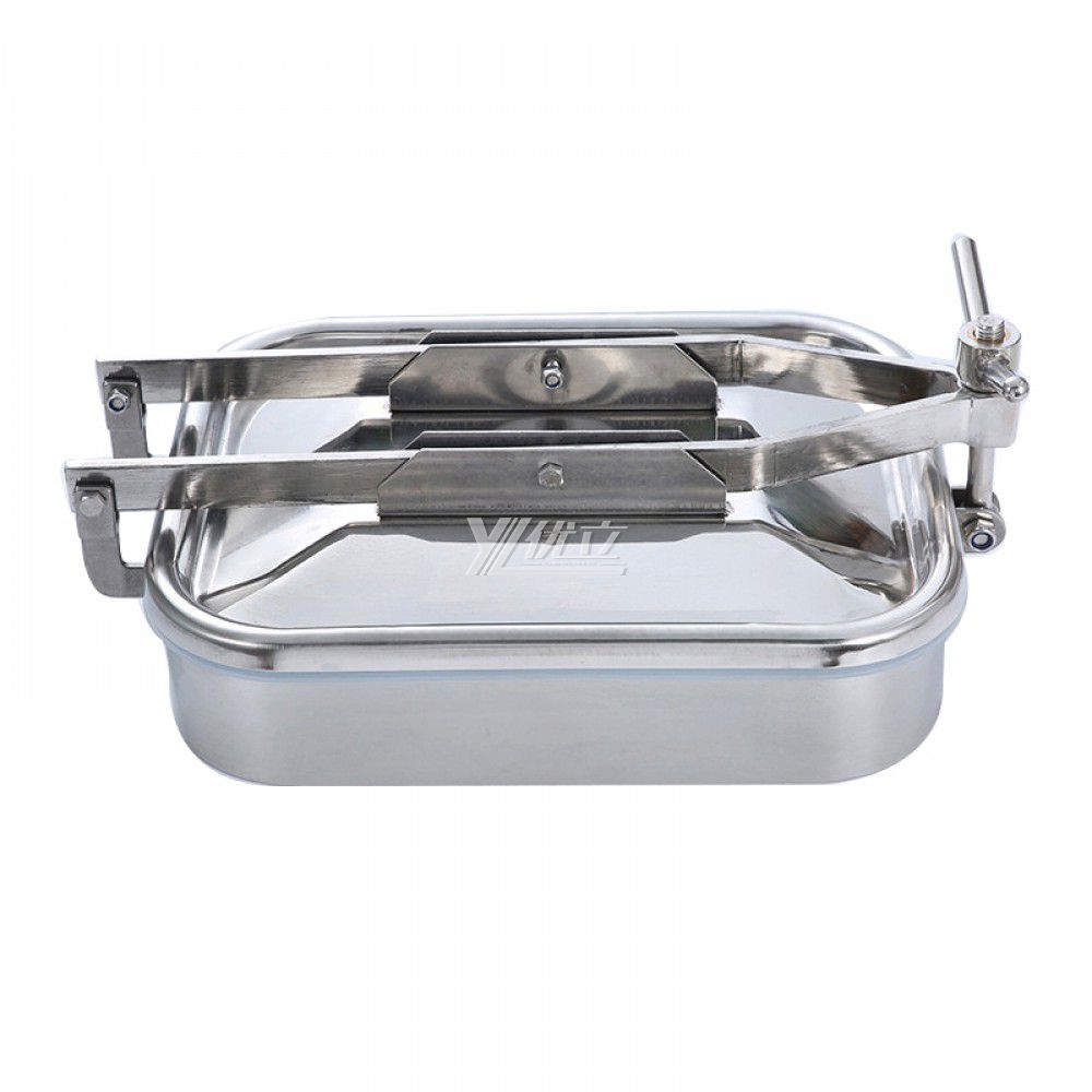 YOULI Hygienic Food Grade SS 304 316L Stainless Steel Cover Pressure Tanks Sanitary Single Lock Rectangular Manhole Manway