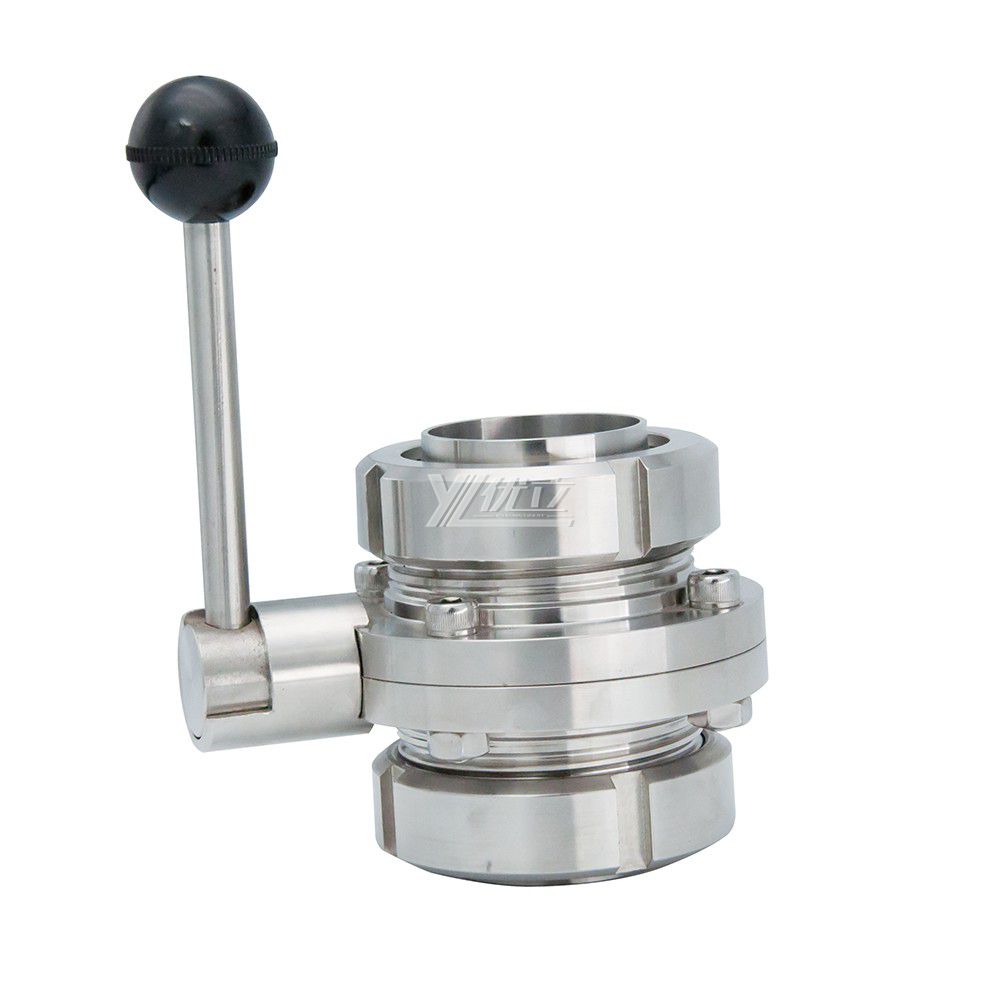 YOULI Hygienic Food Grade Stainless Steel 3A/SMS/DIN 304 316 Silicon Complete Set Sanitary Manual Male Threaded Butterfly Valve