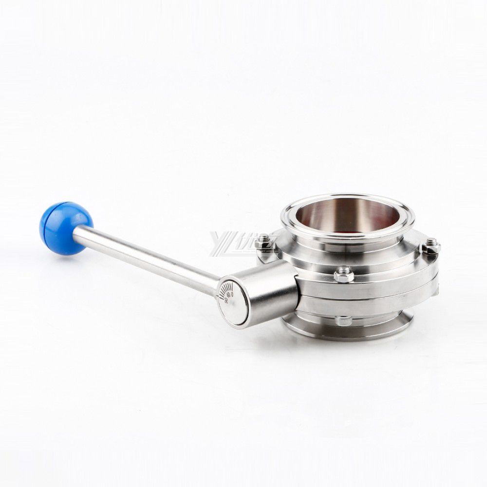 YOULI Hygienic Food Grade Stainless Steel 3A/SMS/DIN 304 316L Silicon with Scale Sanitary Manual Tri Clamped Butterfly Valve