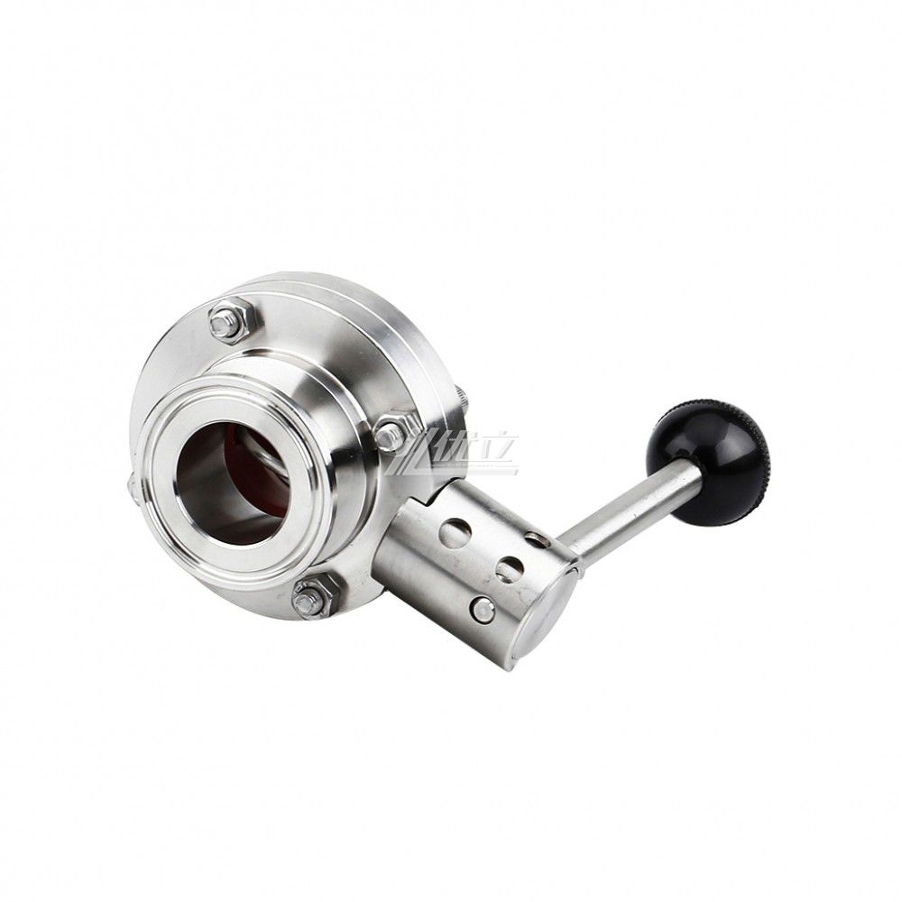 YOULI Hygienic Food Grade Stainless Steel 3A/SMS/DIN 304 316L Silicon Sanitary Manual Tri Clamped Butt Welded Butterfly Valve