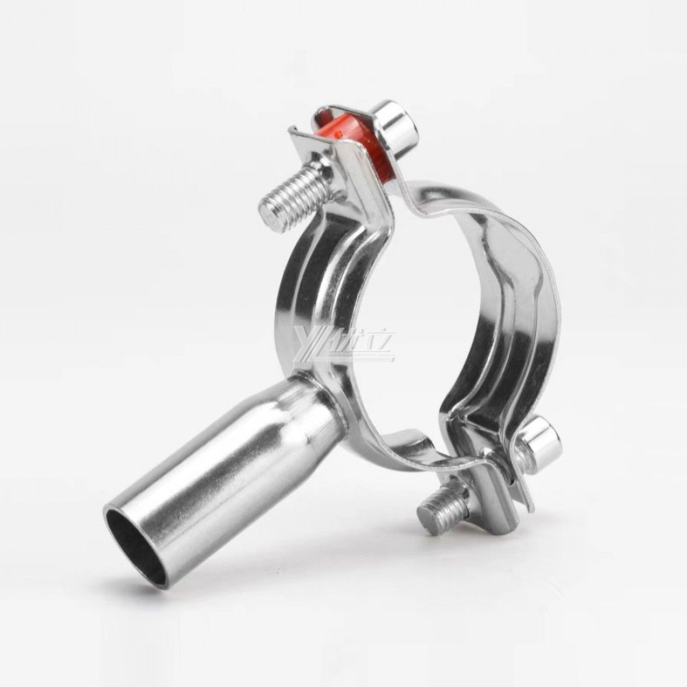 YOULI Sanitary Pipe Fittings Tri Clamp Tube Hex Pipe Holder Stainless Steel 304 With Handle Bar Welded Round Pipe Holder