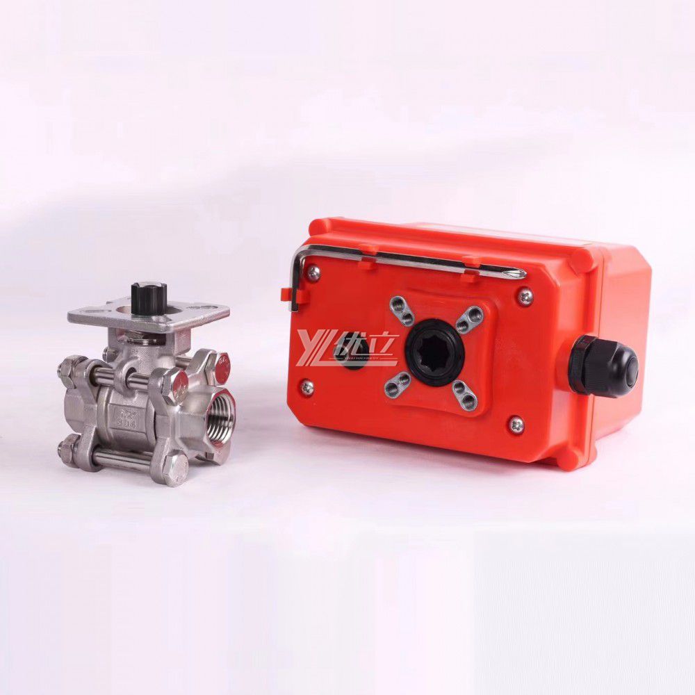 YOULI Customized NPT BSP 1.6mpa 304 316 AC220V  Ball V Type Motorized Electric Actuator 3-piece Thread Ball Valve
