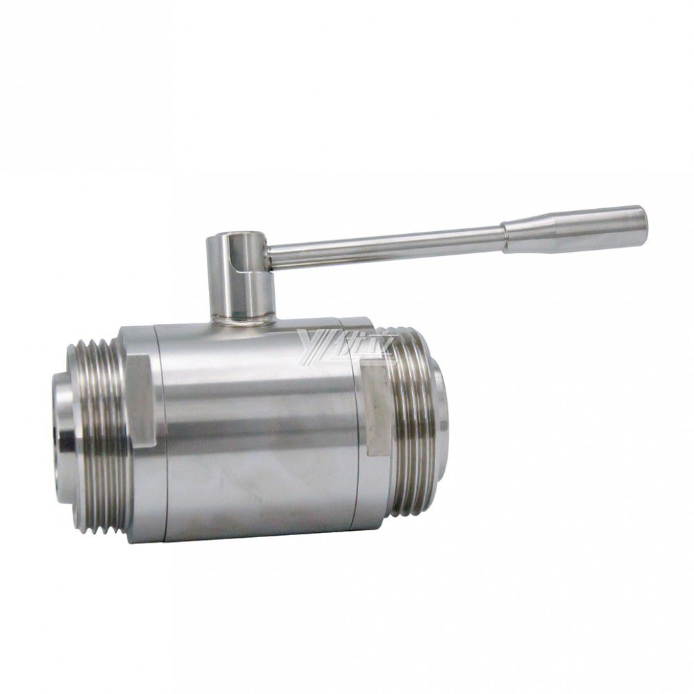 YOULI Hygienic Food Grade Sanitary Stainless Steel  304 316L Milk Drink  Manual Heavy Straight Two Way Male Threaded Ball Valve