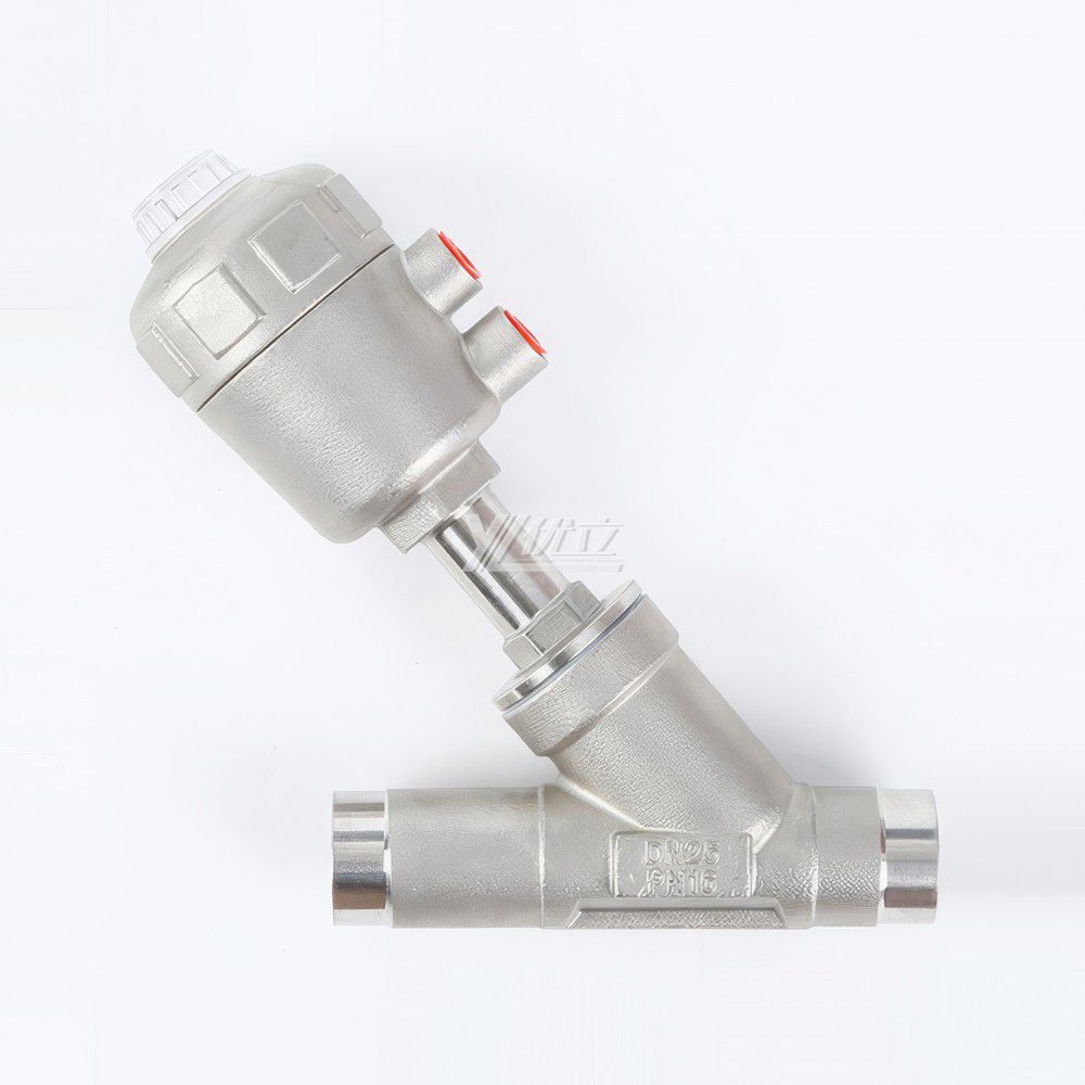 YOULI Stainless Steel High Temperature Water Gas Oil Steam 1.6mpa 304 316 Pneumatic Butt Welded Angle Seat Valve