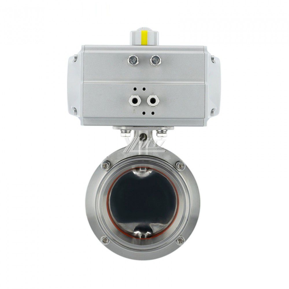 YOULI AT63 Hygienic Food Grade  Stainless Steel 3A/SMS/DIN 304 316 Sanitary Pneumatic Tri Clamped Butterfly Valve