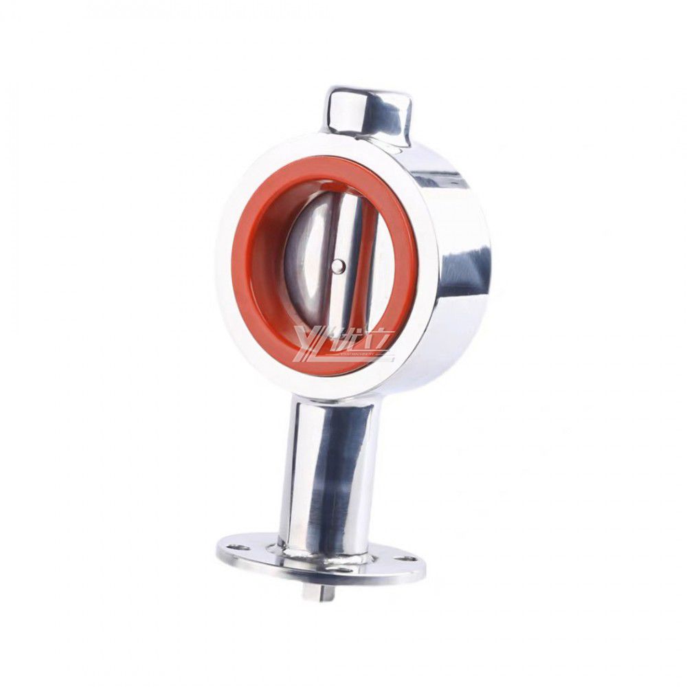 YOULI Hygienic Food Grade Stainless Steel 304 316 Silicon ISO 5211 High Platform Sanitary Manual Wafer Butterfly Valve
