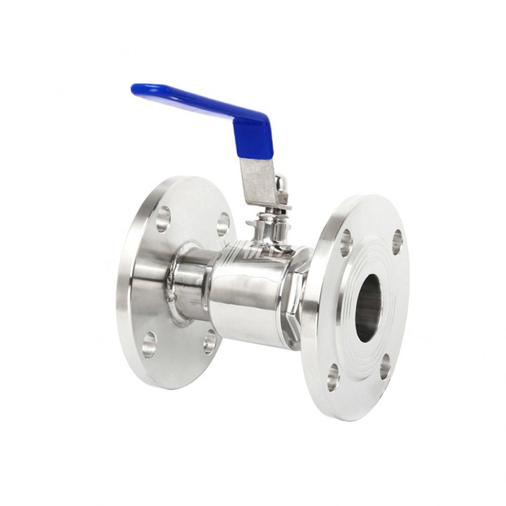 YOULI Hygienic Food Grade Sanitary Stainless Steel  304 316L Beverage  Fruit Juice 2 Way Straight Flanged Ball Valve