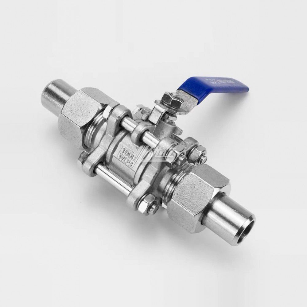 YOULI High temperature Water gas oil stainless steel 1000WOG PN16 304 316 lever manual 3PC butt Welded Union Ball Valve